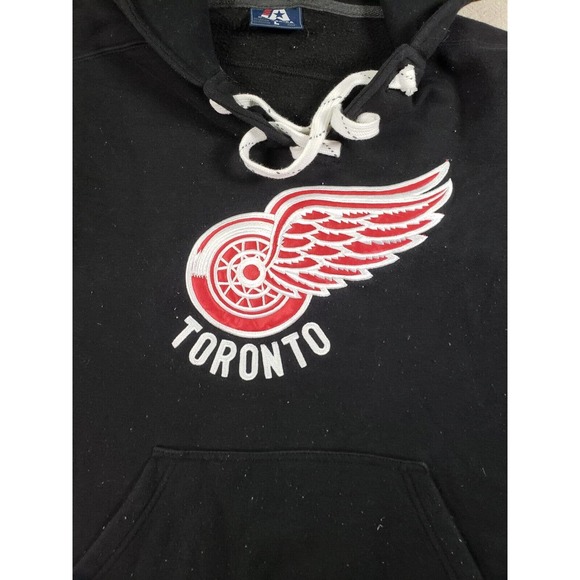 J. America Hoodie Mens Large Black Pullover Toronto Long Sleeve Drawstring - Picture 5 of 10